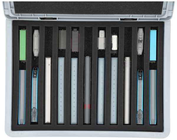 Eurobox 40 x 30 cm Set für Modelleisenbahnen - Spur N - 11 Fächer - Schaumstoffeinlage zur stehenden Aufbewahrung