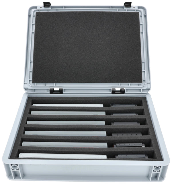 Eurobox 40 x 30 cm Set für Modelleisenbahnen - Spur TT - 6 Fächer - Schaumstoffeinlage zur stehenden Aufbewahrung