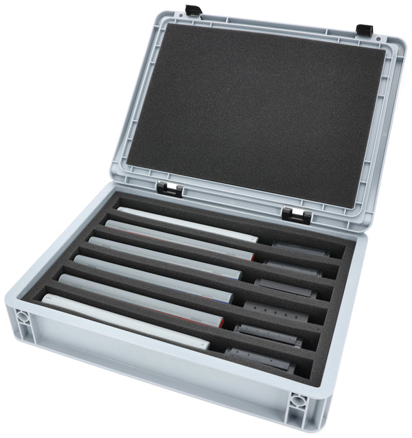 Eurobox 40 x 30 cm Set für Modelleisenbahnen - Spur TT - 6 Fächer - Schaumstoffeinlage zur stehenden Aufbewahrung