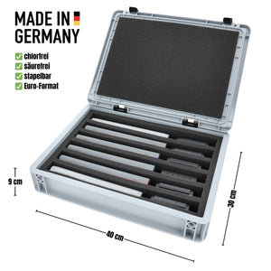 Eurobox 40 x 30 cm Set for model railway - TT scale - 6 compartments - foam insert for upright storage