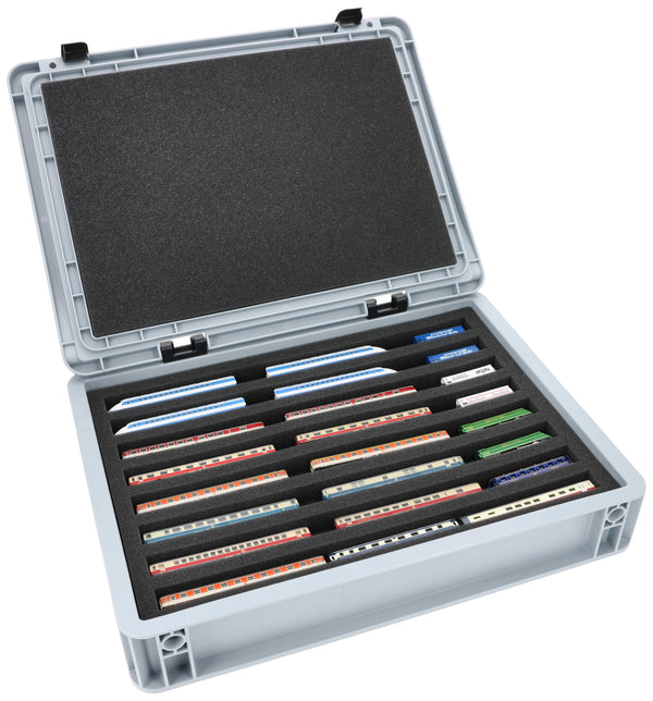 Eurobox 40 x 30 cm Set for model railway - Z scale - 8 compartments - foam insert for horizontal storage