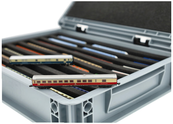 Eurobox 40 x 30 cm Set for model railway - Z scale - 8 compartments - foam insert for horizontal storage
