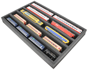 570 mm x 370 mm x 50 mm Schaumstoffeinlage für Modelleisenbahn - Spur H0 - 5 Fächer - für liegende Aufbewahrung - JV050A003