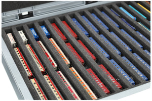 Eurobox 60 x 40 cm Set für Modelleisenbahnen - Spur Z - 18 Fächer - Schaumstoffeinlage zur liegenden Aufbewahrung