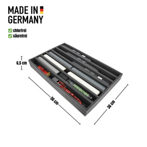 560 mm x 360 mm x 65 mm foam insert for model railway - 00 scale - 7 compartments - for upright storage - EU065A003
