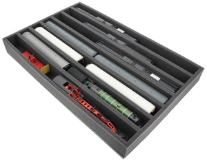 560 mm x 360 mm x 65 mm foam insert for model railway - 00 scale - 7 compartments - for upright storage - EU065A003