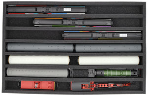 560 mm x 360 mm x 65 mm foam insert for model railway - 00 scale - 7 compartments - for upright storage - EU065A003
