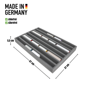 570 mm x 370 mm x 55 mm Schaumstoffeinlage für Modelleisenbahn - Spur H0m - 8 Fächer - für stehende Aufbewahrung - JV055A002
