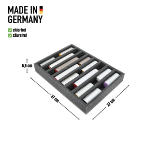 370 mm x 270 mm x 55 mm Schaumstoffeinlage für Modelleisenbahn - Spur H0m - 8 Fächer - für stehende Aufbewahrung - IU055A003