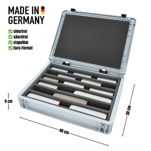 Eurobox 40 x 30 cm Set for model railway - H0m scale - 6 compartments - foam insert for upright storage