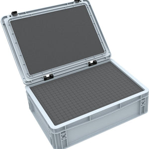 ED 43/12 HG Eurobehälter / Euro Box mit Scharnierdeckel 400 x 300 x 135 mm inklusive Rasterschaumstoff