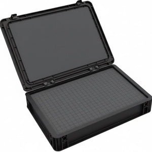 ED 43/75 HG Eurobehälter / Euro Box mit Scharnierdeckel 400 x 300 x 90 mm inklusive Rasterschaumstoff