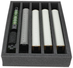 360 mm x 260 mm x 65 mm foam insert for model railway - 00 scale - 5 compartments - for upright storage - DD065A002