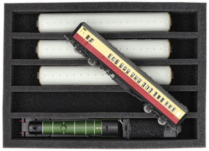 360 mm x 260 mm x 65 mm foam insert for model railway - 00 scale - 5 compartments - for upright storage - DD065A002