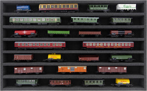 Foam insert TT gauge - horizontal - 7 slots for model railway - suitable for Storage Box DSLB075 - DS040A001