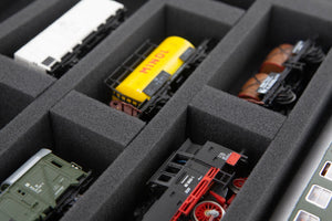 Lagerbox DSLB075 für Modelleisenbahn - 8 Fächer für Spur H0 - liegend