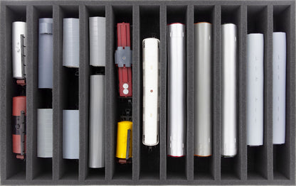 Storage box DSLB075 for model railway - 11 bars for H0 gauge - standing