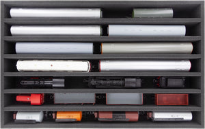 Eurobox 60 x 40 cm Set for model railway - H0 scale - 7 compartments - foam insert for upright storage