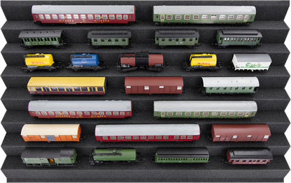 Euro Box with train bed for model railway - 7 compartments for TT gauge