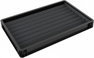 Stapelbare Eurobox 60 x 40 cm Set mit Zugliege für Modelleisenbahn - 7 Fächer für Spur TT