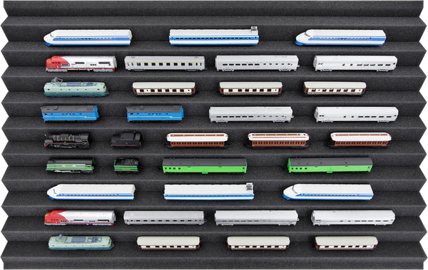 Stackable Euro Box with train bed for model railway - 10 compartments for Z gauge