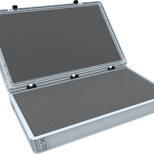 ED 64/75 HG Euro container / Euro Box with hinged lid 600 x 400 x 90 mm including grid foam