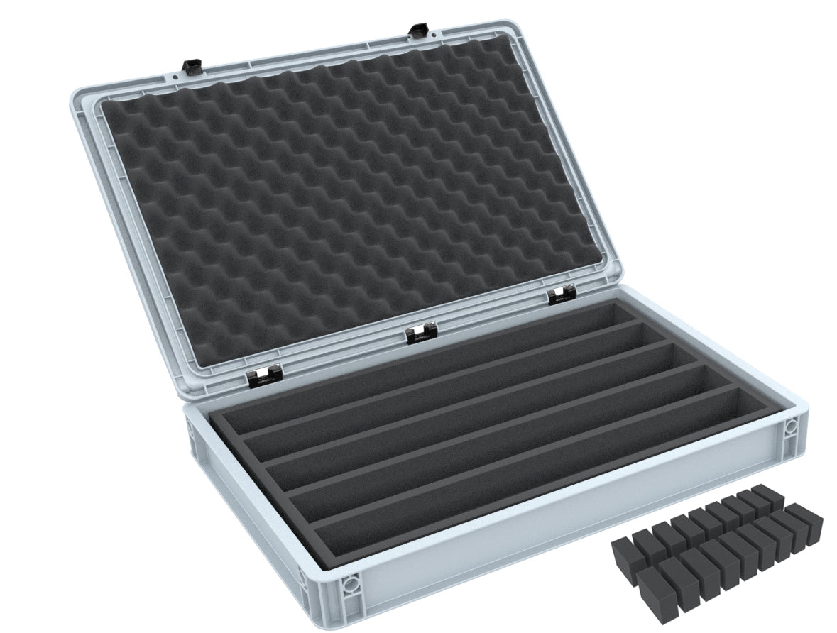 Euro container for model railway - 5 slots lengthwise for H0 gauge - lying