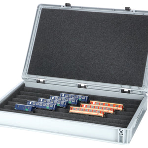 Eurobox 60x40 Set with Zugliege - 7 compartments for H0e gauge - for model railway locomotives, wagons and vehicles