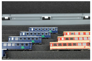 Eurobox 60x40 Set with Zugliege - 7 compartments for H0e gauge - for model railway locomotives, wagons and vehicles