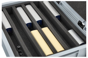 Eurobox 40 x 30 cm Set for model railway - H0e scale - 6 compartments - foam insert for upright storage