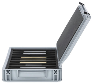 Eurobox 40 x 30 cm Set for model railway - H0e scale - 9 compartments - foam insert for upright storage