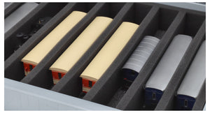 Eurobox 40 x 30 cm Set for model railway - H0e scale - 9 compartments - foam insert for upright storage