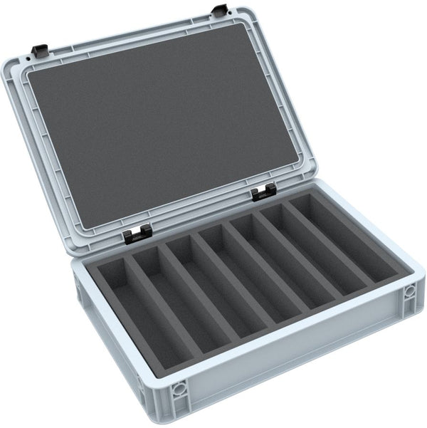 Eurobox 40x30 Set für Modelleisenbahnen - Spur 00 - 7 Fächer - Schaumstoffeinlage zur stehenden Aufbewahrung