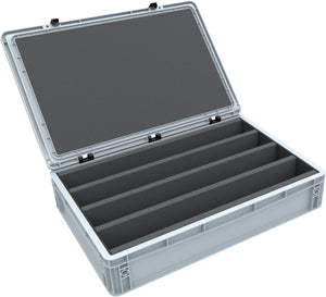 Eurobox 60 x 40 cm Set for model railways - O scale - 4 compartments - Foam insert for upright storage