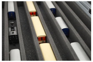 Eurobox 60 x 40 cm Set for model railway - H0e scale - 9 compartments - foam insert for upright storage
