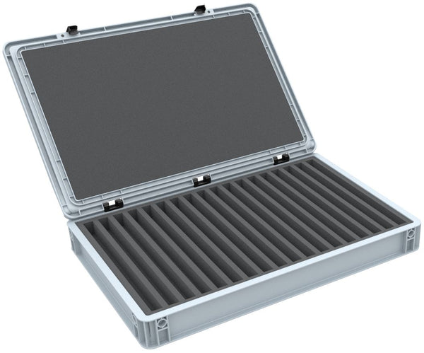 Eurobox 60 x 40 cm Set für Modelleisenbahnen - Spur N - 18 Fächer - Schaumstoffeinlage zur stehenden Aufbewahrung