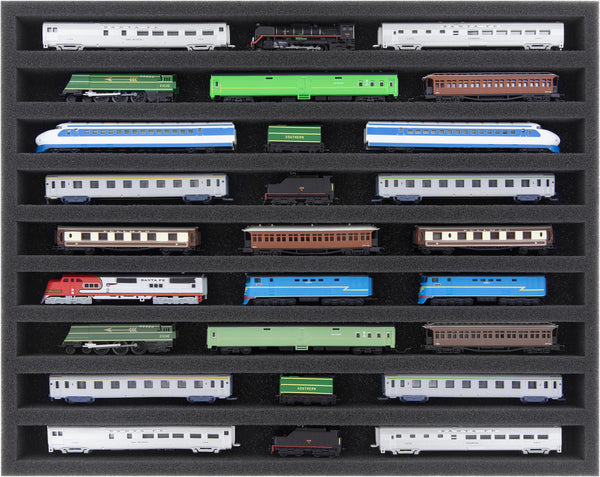 Schaumstoffeinlage Spur Z - liegend - 9 Stege für Modelleisenbahn - FS030A002