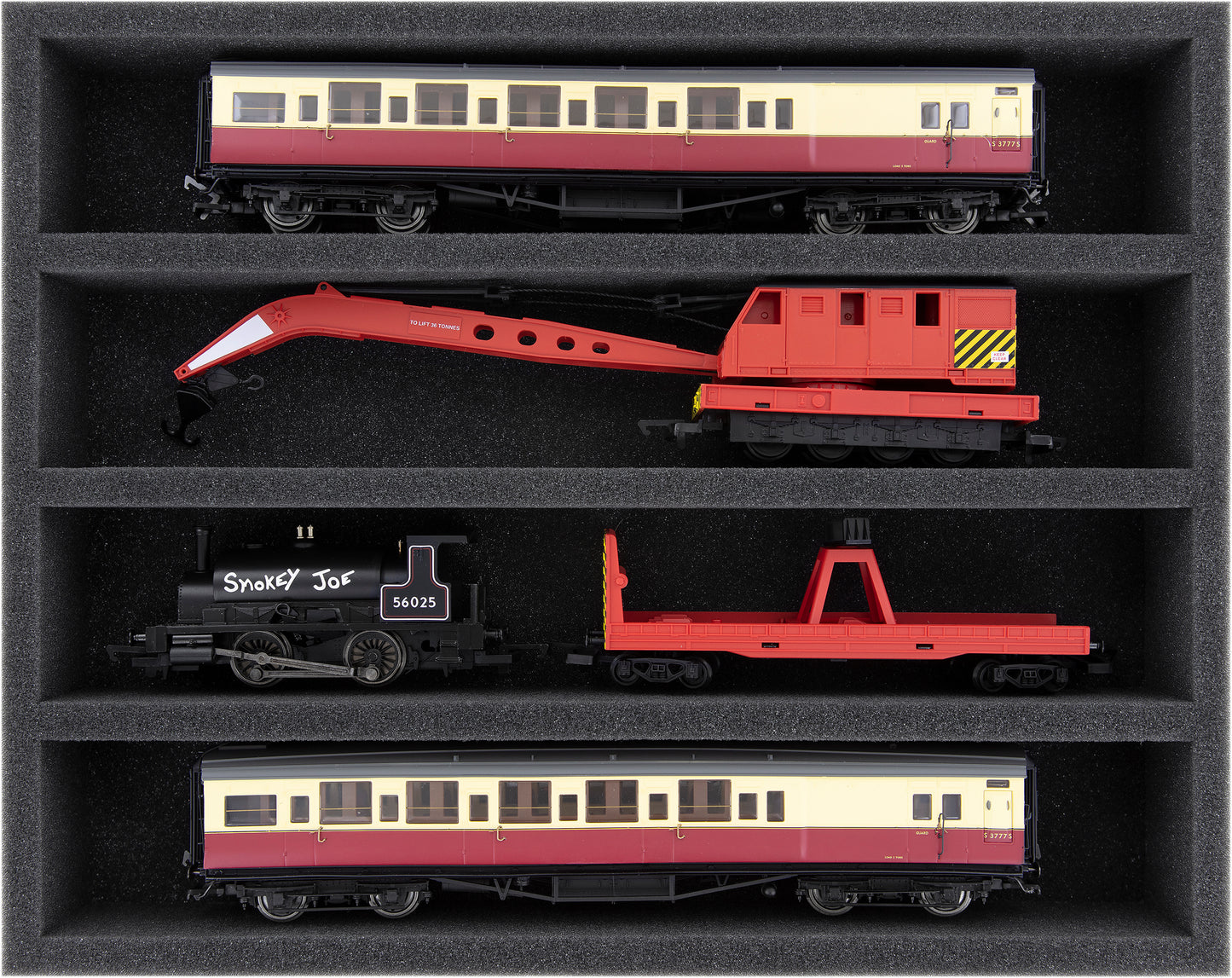 Schaumstoffeinlage Spur H0 - liegend - 4 Stege für Modelleisenbahn - FS050A005