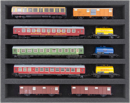 Storage box FSLB040 for model railway - 5 bars for TT gauge - lying