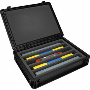 Eurobox 40 x 30 cm Set für Modelleisenbahnen - Spur H0 - 5 Fächer - Schaumstoffeinlage zur stehenden Aufbewahrung