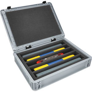 Eurobox 40 x 30 cm Set für Modelleisenbahnen - Spur H0 - 5 Fächer - Schaumstoffeinlage zur stehenden Aufbewahrung