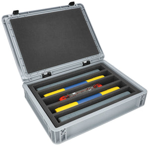 Eurobox 40 x 30 cm Set für Modelleisenbahnen - Spur H0 - 5 Fächer - Schaumstoffeinlage zur stehenden Aufbewahrung