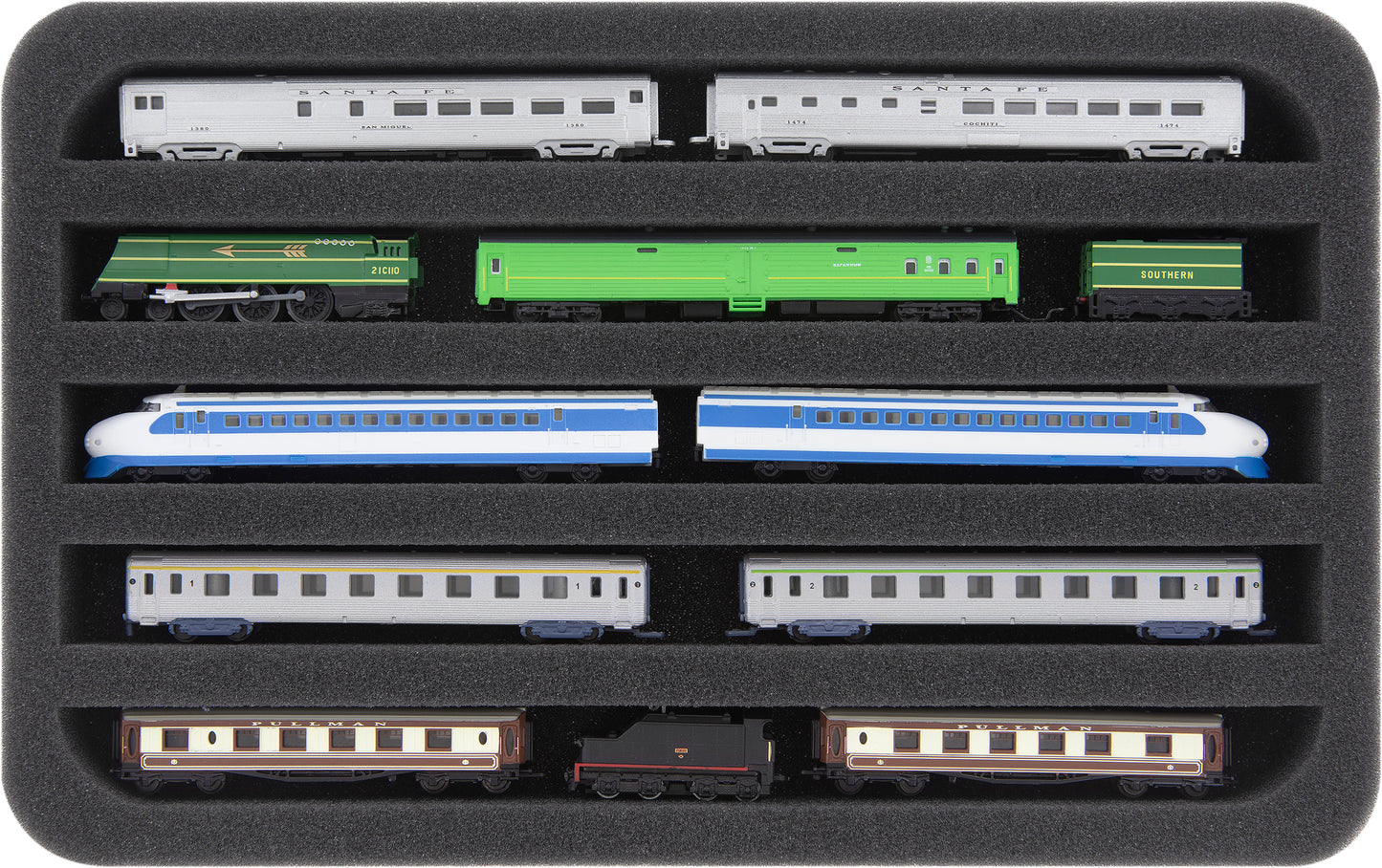 Schaumstoffeinlage Spur Z - liegend - 5 Stege für Modelleisenbahn - HS030A008