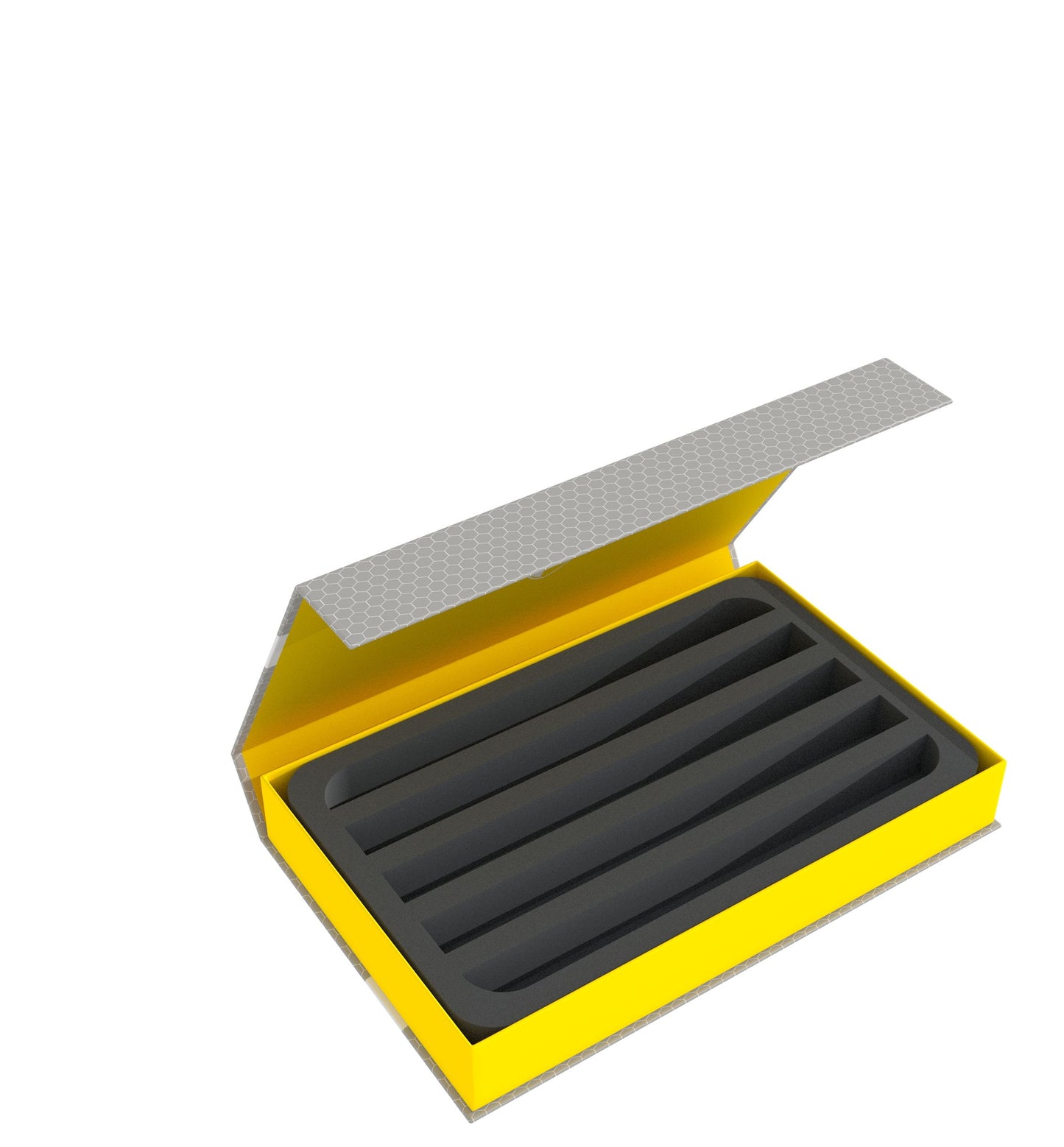 Magnetic box yellow for model railway - 5 bars for Z gauge - lying