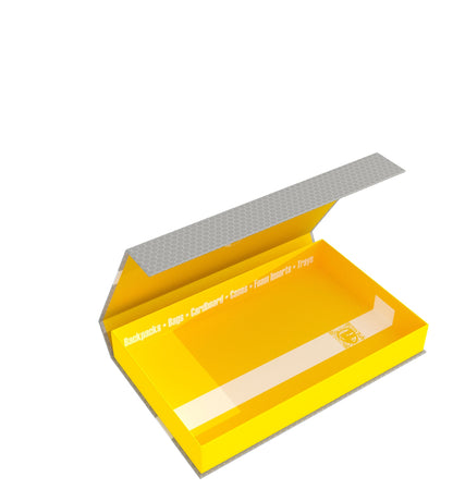 Magnetic box yellow for model railway - 6 bars for Z gauge - standing