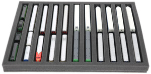 370 mm x 270 mm x 30 mm Schaumstoffeinlage für Modelleisenbahn - Spur Z - 11 Fächer - für liegende Aufbewahrung - IU030A001