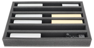 Foam insert for model railway - H0e scale - 6 compartments - for upright storage - IU050A004