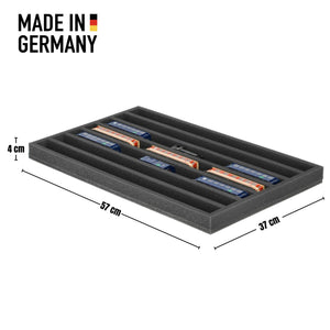 Foam insert for model railway - H0e scale - 7 compartments - for horizontal storage - JV040A007