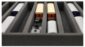 Schaumstoffeinlage für Modelleisenbahn - Spur H0e - 14 Fächer - für stehende Aufbewahrung - JV050A008