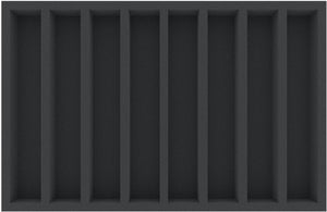 570 mm x 370 mm x 50 mm Schaumstoffeinlage für Modelleisenbahn - Spur H0 - 8 Fächer - für liegende Aufbewahrung - JV050A005